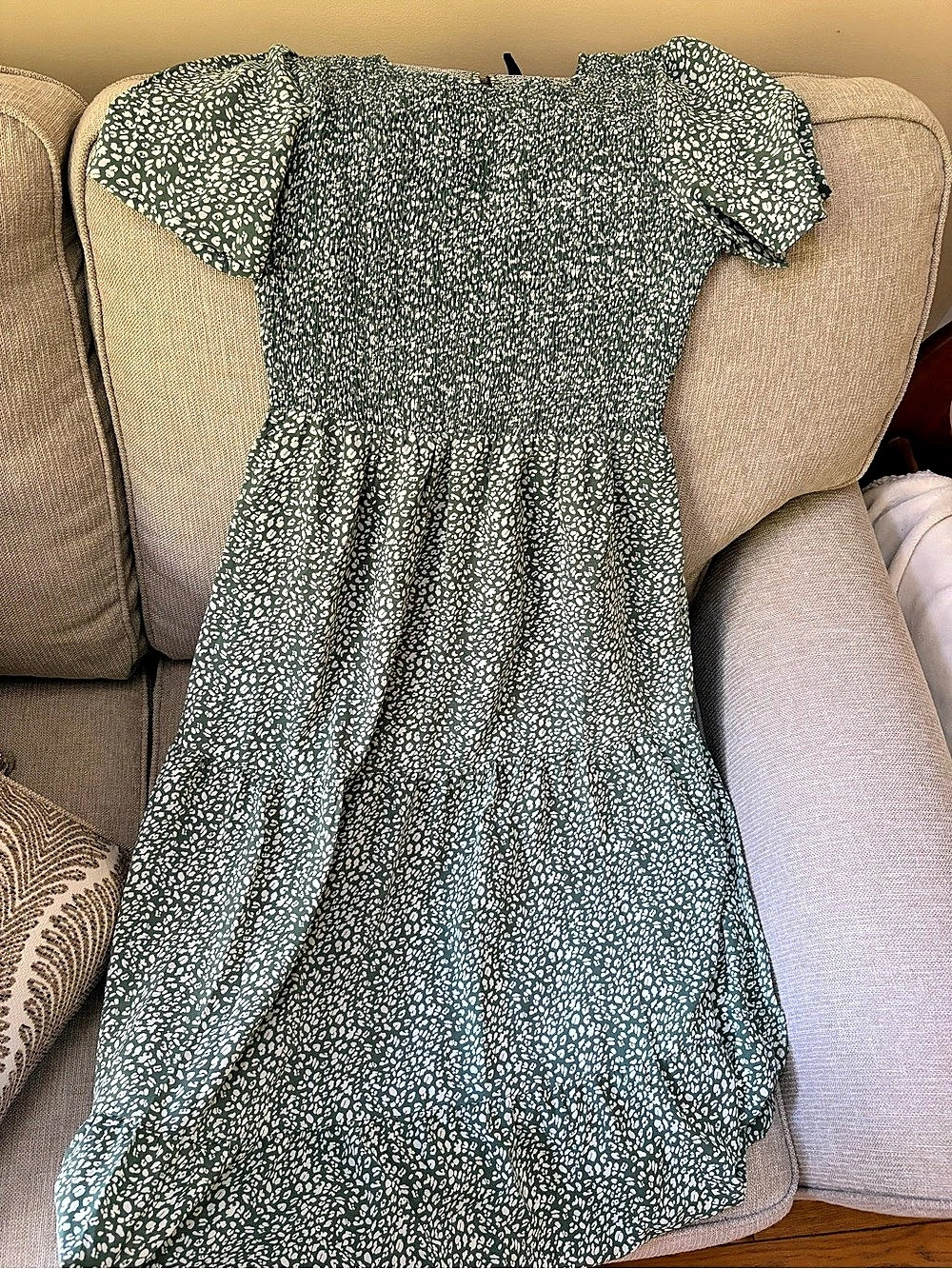 Floral Green & White Maxi Dress Like New